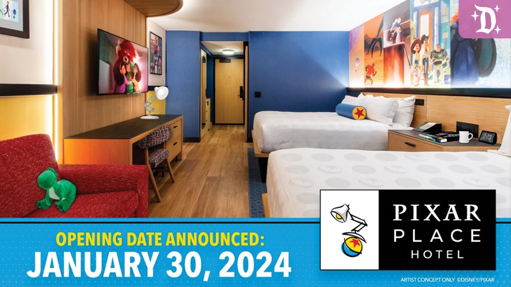 Opening Date Revealed for Pixar Place Hotel at Disneyland Resort, Plus Sneak Peek of Great Maple Menu, Pixar-Themed Hotel Rooms and More