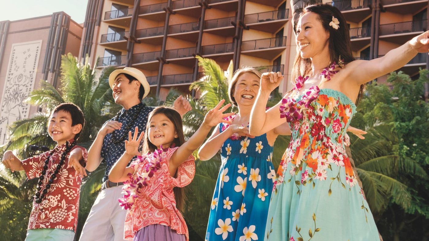 kids dancing in a luau class