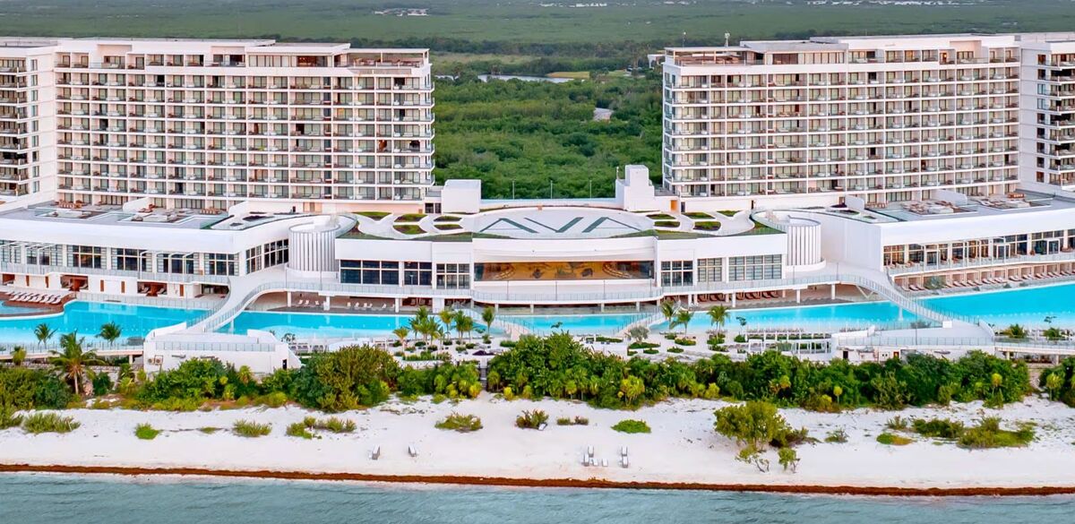 AIC Hotel Group beachfront resort aerial view
