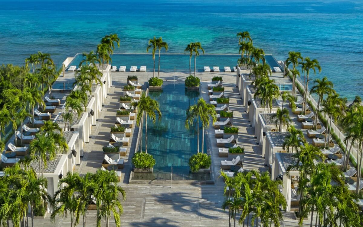 Hyatt Inclusive Collection oceanfront pool with palm trees