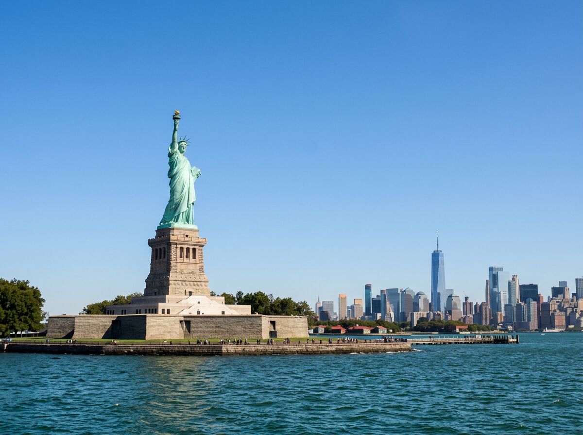 Statue of Liberty with New York City skyline