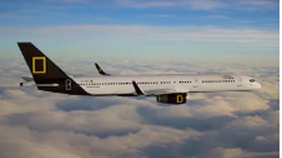 National Geographic Private Jet on tarmac